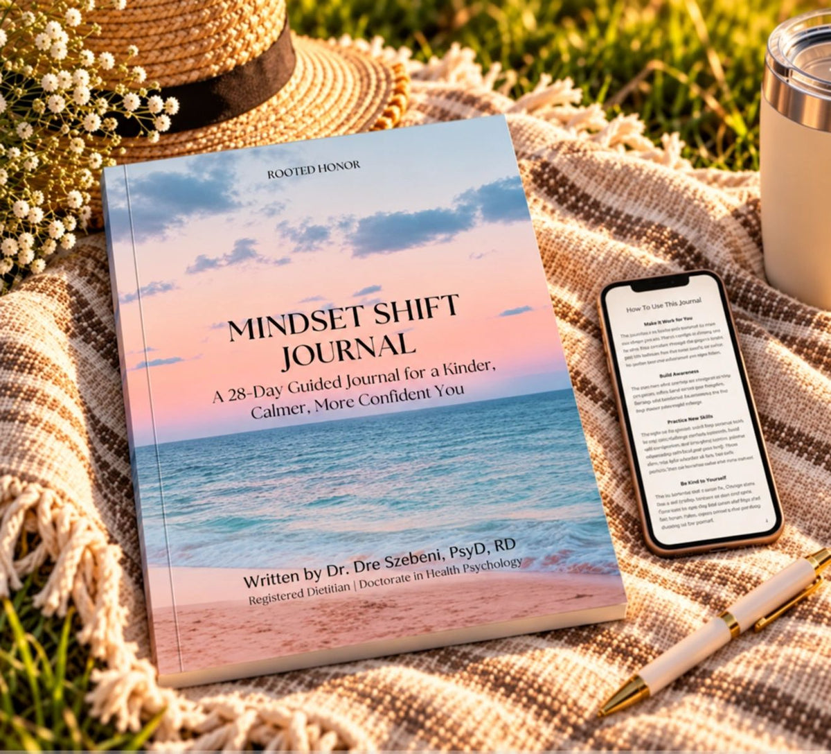 Mindset Shift Journal on a picnic blanket